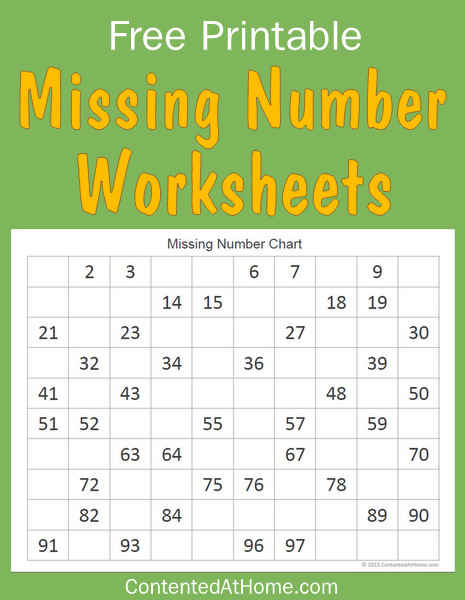 Free Math Printables: Missing Number Worksheets ...